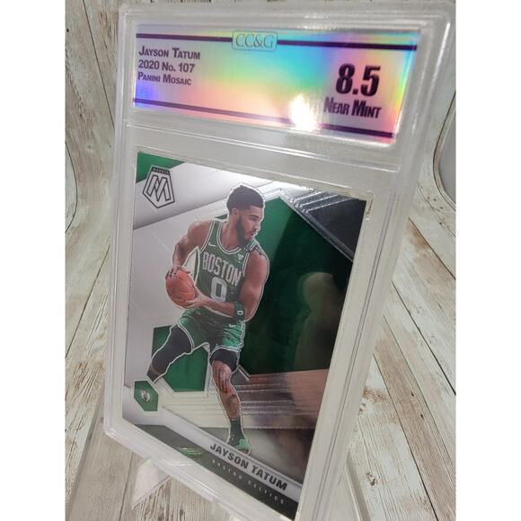 2020-21 Panini Mosaic - Silver Prizm #107 Jayson Tatum CCG 8.5 - Picture 4 of 5